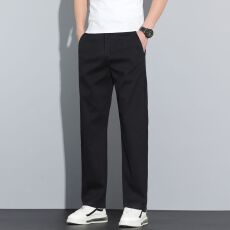 实拍2026春夏男士商务休闲长裤子直筒宽松弹力修身男裤潮