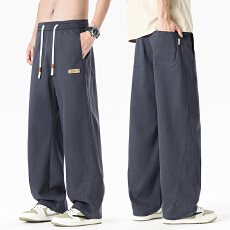 批发实拍2026春夏<b class='q'>新款</b>直筒休闲<b class='q'>裤</b>男莱赛尔舒适松紧腰<b class='q'>裤</b>子