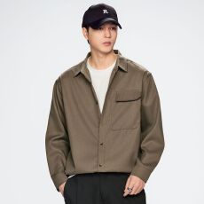 实拍2026新款休闲亚麻长袖衬衫男日系复古翻领宽松纯色衬衣外套