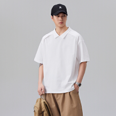 批发实拍2026夏季新款结构拼接<b class='q'>短袖</b>Polo衫男百搭宽松潮流翻领<b class='q'>T</b><b class='q'>恤</b>上衣