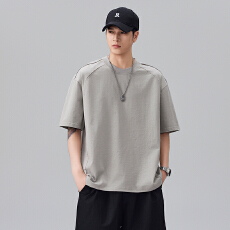 批发实拍2026夏季纯棉重磅<b class='q'>短袖</b>男宽松圆领<b class='q'>t</b><b class='q'>恤</b>男生百搭凉感透气体恤