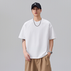 实拍2026夏季短袖T恤男结构薄款透气圆领t恤男潮流宽松上衣体恤