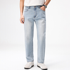 实拍2026夏季新款男士九分直筒牛仔裤宽松百搭简约裤子