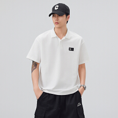 批发实拍2026夏季新款宽松短袖POLO衫男百搭简约翻领T恤上衣