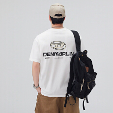 实拍2026夏季新款潮牌印花宽松圆领纯棉短袖T恤男百搭潮流上衣