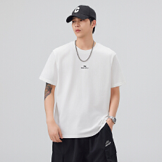 实拍2026夏季潮牌宽松圆领短袖T恤男潮流百搭印花半袖t恤