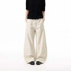 美式复古弯刀休闲裤男女中性款直筒宽松工装小众设计阔腿拖地裤子