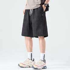 批发实拍2026<b class='q'>夏</b>季新款扎染印花休闲短裤男宽松百搭松紧腰五分裤