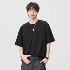 批发凉感透气短袖<b class='q'>T</b><b class='q'>恤</b>男士2026夏季新款宽松百搭休闲体恤衫纯色简约潮<b class='q'>t</b>