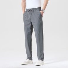 批发实拍2026夏季新款男士抽紧松紧腰设计舒适透气日常通勤百搭休闲裤