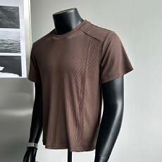 实拍夏季新款男士高级感圆领 T恤冰丝透气垂坠面料休闲半袖上衣