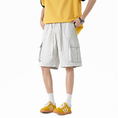 实拍夏季新款工装大口袋短裤男宽松百搭时尚设计感冰感休闲五分裤