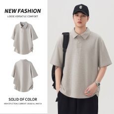 实拍2026夏季新款冰丝无痕POLO衫男士迪桑皱速干短袖