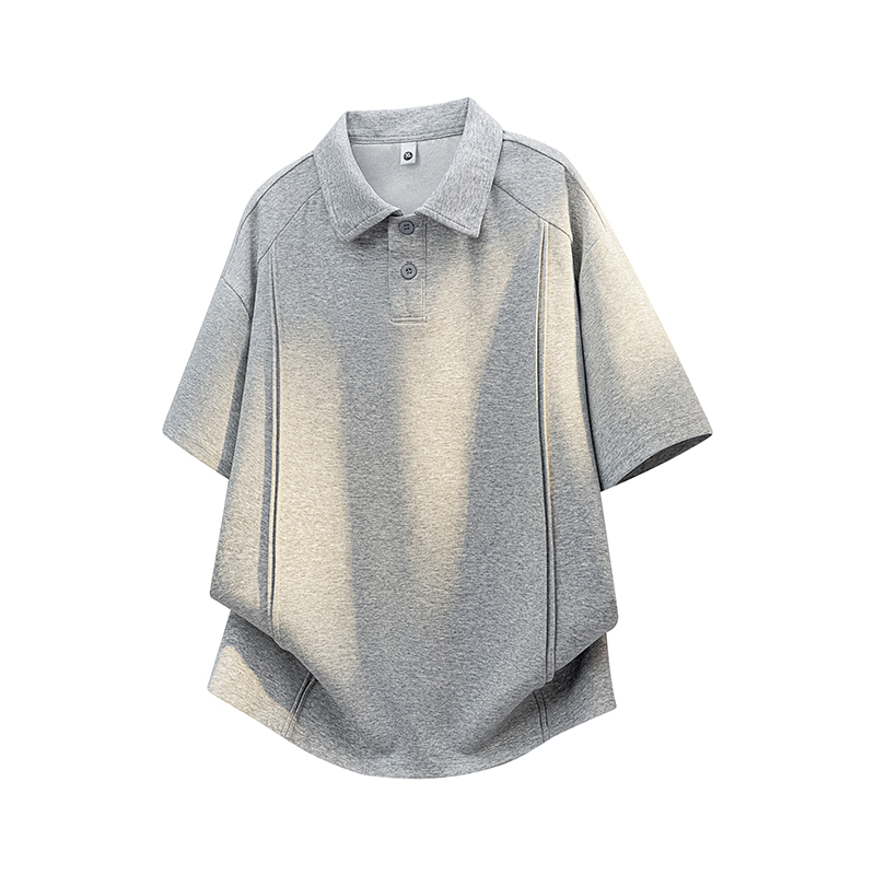 실사 여름 신제품 일본식 POLO 셔츠 남성 캐주얼 반팔 미니멀리즘 다용도 폴로 칼라 티셔츠 풀오버 맨위