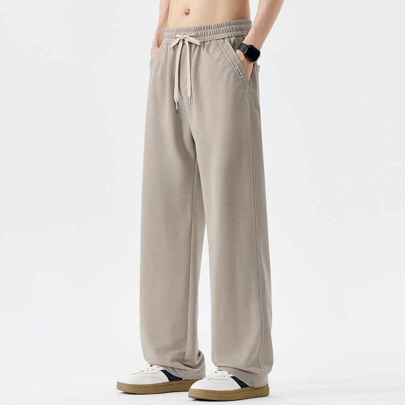 실사 2026 여름 새로운 구슬 그라운드 니트 메쉬 캐주얼 바지 남자 루즈핏 다용도 스트레이트 운동 통기성 바지