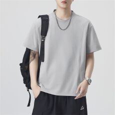 批发实拍夏季新款短袖<b class='q'>T</b><b class='q'>恤</b>速干功能型<b class='q'>运动</b>百搭宽松潮流日系纯色短袖<b class='q'>t</b><b class='q'>恤</b>