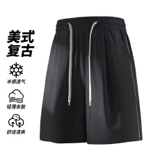 批发实拍2026夏季新款冰丝速干弹力短裤男宽松直筒五分裤运动休闲百搭