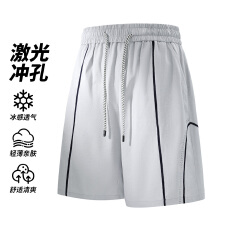 批发实拍夏季新款网孔透气短裤男宽松直筒运动休闲百搭帅气冰丝五分裤
