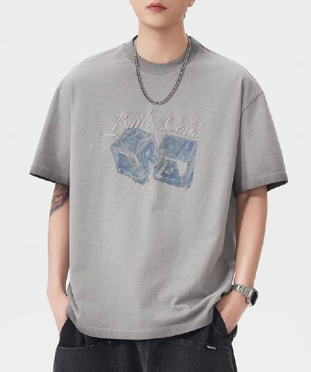 실사 아메리칸 레트로 조수 브랜드 마 오래된 무거운 워싱 반팔 티셔츠 남자 여름 루즈핏 라운드 넥 반소매 맨위