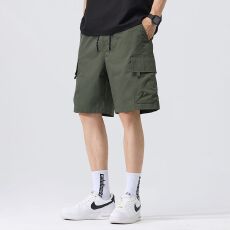 批发实拍夏季<b class='q'>新款</b>冰丝薄款休闲短裤男宽松百搭通勤松紧腰五分运动裤