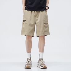 批发实拍夏季新款冰丝工装休闲<b class='q'>短裤</b><b class='q'>男</b>宽松百搭山系通勤五分运动裤