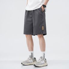 批发实拍夏季新款纯棉弹力休闲<b class='q'>短裤</b><b class='q'>男</b>宽松百搭山系通勤复古五分裤