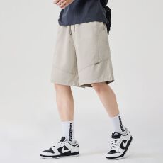 批发实拍夏季新款纯棉复古休闲<b class='q'>短裤</b><b class='q'>男</b>宽松百搭山系通勤舒适透气五分裤