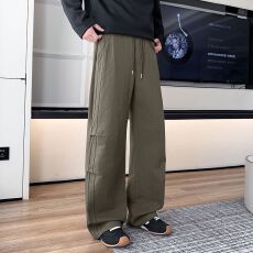 批发实拍秋冬新款纯棉美式高街褶皱水洗直筒宽松休闲工装裤