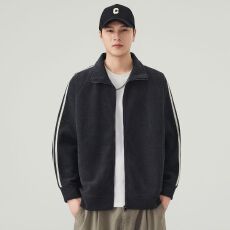 批发实拍秋冬新款拉链开衫卫衣<b class='q'>男士</b>立领日系复古休闲通勤<b class='q'>外套</b>潮流<b class='q'>夹克</b>