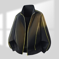 批发实拍秋季新品立领撞色<b class='q'>夹克</b><b class='q'>男士</b>痞帅宽松明辑线休闲百搭通勤<b class='q'>外套</b>潮