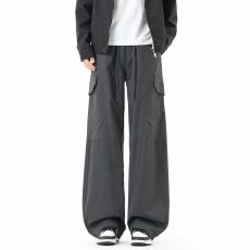 批发实拍<b class='q'>秋</b>冬新款休闲裤男宽松百搭拼接多口袋工装裤户外防水裤登山裤