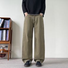 批发实拍美式cleanfit宽松直筒休闲裤男潮牌<b class='q'>秋</b>冬新款宽松百搭休闲长裤