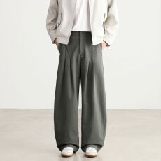 批发实拍2026秋冬新款cleanfit宽松弯刀休闲裤男百搭阔腿简约通勤长裤