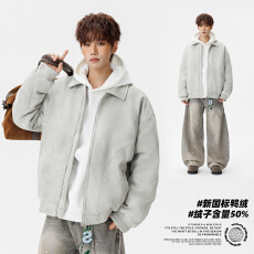 实拍冬季新款羽绒服翻领百搭极简高级感保暖御寒锁温麂皮绒外套