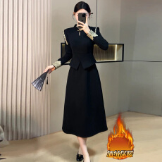 批发官图 2025年<b class='q'>冬</b>季新款假两件设计蕾丝拼接新中式连衣裙马甲两件套