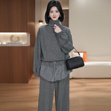 批发官图 少女风通勤<b class='q'>针织</b>高领时尚<b class='q'>套装</b>上衣休闲休闲风外穿时尚