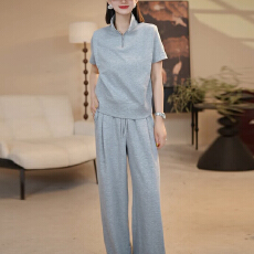批发官图 2026夏季新款时尚<b class='q'>气质</b>休闲短袖显瘦<b class='q'>气质</b>阔腿裤两件套