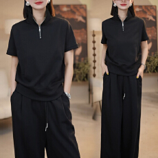 批发官图 2026夏季新款时尚<b class='q'>气质</b>休闲短袖显瘦<b class='q'>气质</b>阔腿裤两件套