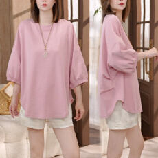 批发官图 夏季新款宽松休闲龟背T恤时尚显瘦透气百搭圆领<b class='q'>中袖</b>上衣