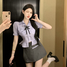 批发实拍日系学院风JK衬衣+裤裙