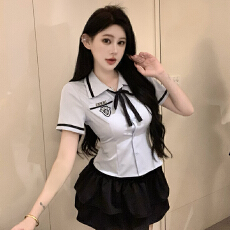 批发实拍日系学院风JK衬衣+蓬蓬裙
