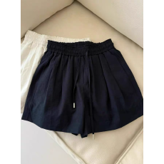 批发松紧腰抽绳<b class='q'>棉麻</b>休闲短<b class='q'>裤</b> 高腰A字口袋宽松阔腿<b class='q'>裤</b> <b class='q'>简约</b>百搭显瘦女