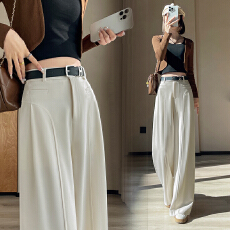 批发白色窄版阔腿西装裤女夏秋2026<b class='q'>新款</b>高腰直筒垂感高级感休闲拖地裤