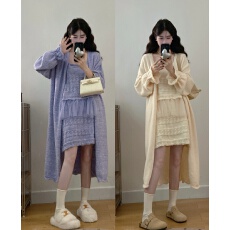 批发实拍大码温柔气质轻奢洋气宽松蕾丝针织衫上衣+半身裙+外套三件套