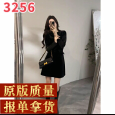 批发秋冬圆领洋气连衣裙收腰气质内搭休闲时尚复古短裙DT1803