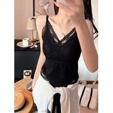 批发纯欲风性感黑色蕾丝背心女2026新款春夏高级感带胸垫内搭打底上衣