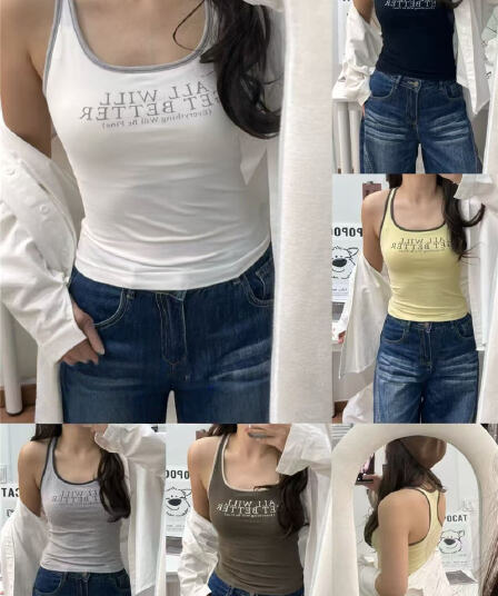 봄 새로운 아메리칸 레트로 핫걸 외출용 캐미솔 2026 여름 새로운 인사이드 가져 가라. 민소매 맨위