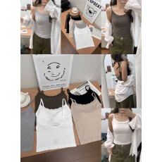 批发春季蕾丝吊带<b class='q'>文胸</b>内衣带胸垫内搭背心女2026新款美背打底无袖上衣