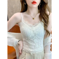 批发春夏新款韩版百搭蕾丝小吊带背心内搭一体带胸垫美背<b class='q'>文胸</b>上衣女
