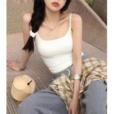 批发白色吊带背心女内搭带胸垫2026新款夏季美背<b class='q'>文胸</b>一体外穿打底上衣